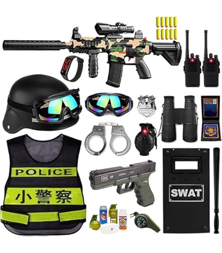 Amazon.co.jp: Mopoq 18個警察コスチュームキットのためにキッズ